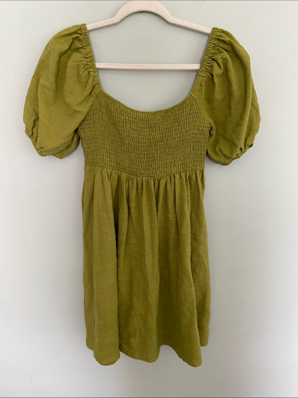 Solai the Label Lively Cotton Mini Dress in Olive Green Size Small - Picture 8 of 10